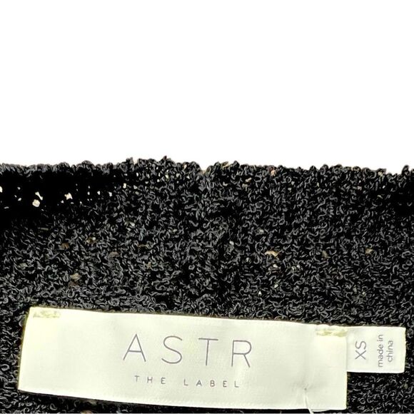 ASTR Pointelle Wrap Front Sweater in Black - Picture 3 of 8